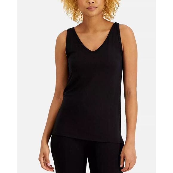 ALFANI WOMENS SIZE XSMALL PAJAMAS MODAL SET TANK TOP & LEGGINGS CLASSIC BLACK - Picture 1 of 13